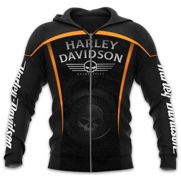 Strong and Black Harley Davidson Hoodie - Sweatshirt - T Shirt