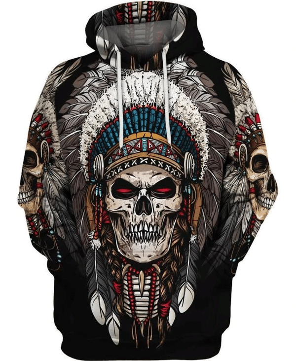 Skull Native American Hoodie