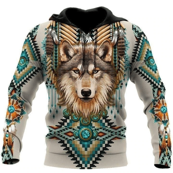 Native Wolf With Sign Amazing Hoodie