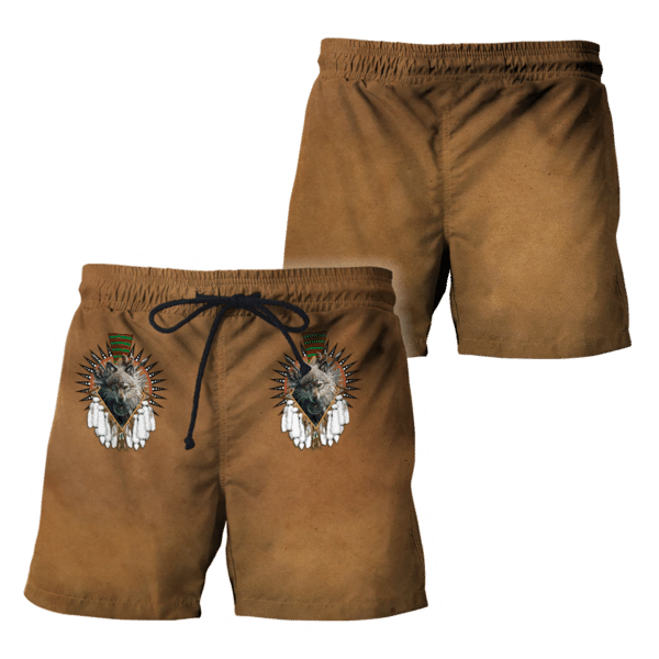 Vintage Native American Wolf Shorts