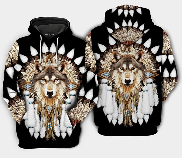 Native Wolf Dreamcatcher Hoodie