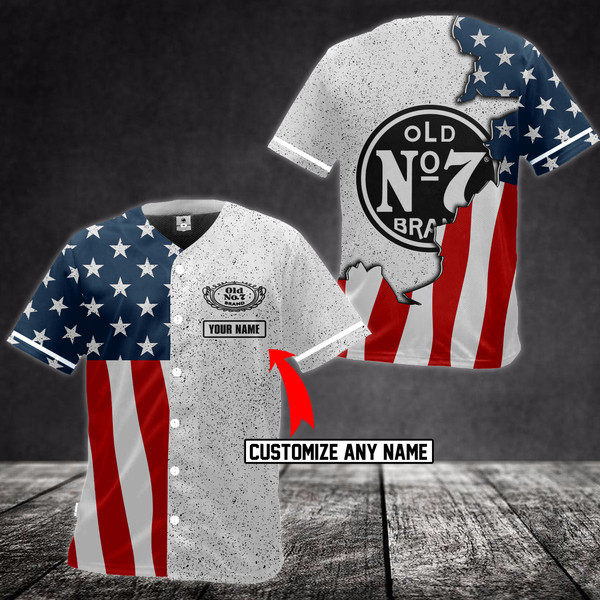 Personalized Flag Jack Daniel's Baseball Jersey