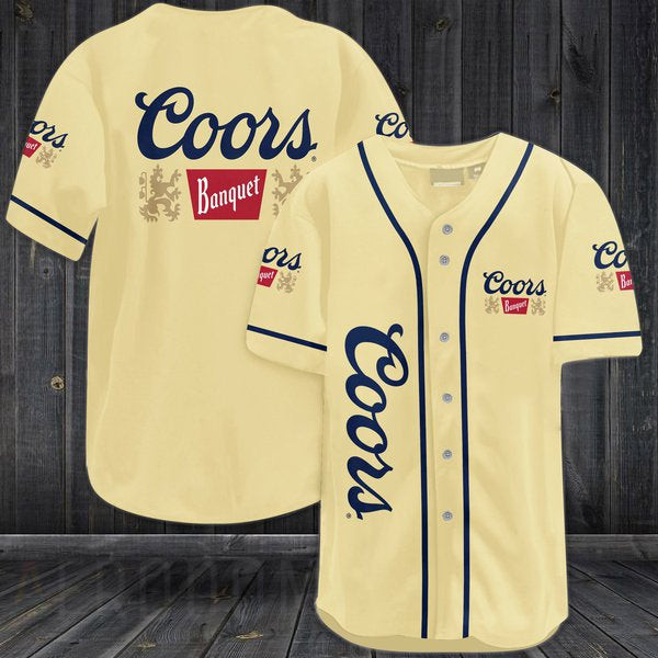 Beige Coors Banquet Beer Baseball Jersey