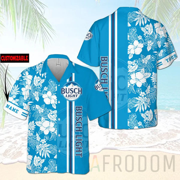 Personalized Tropical Hibiscus Busch Light Hawaii Shirt