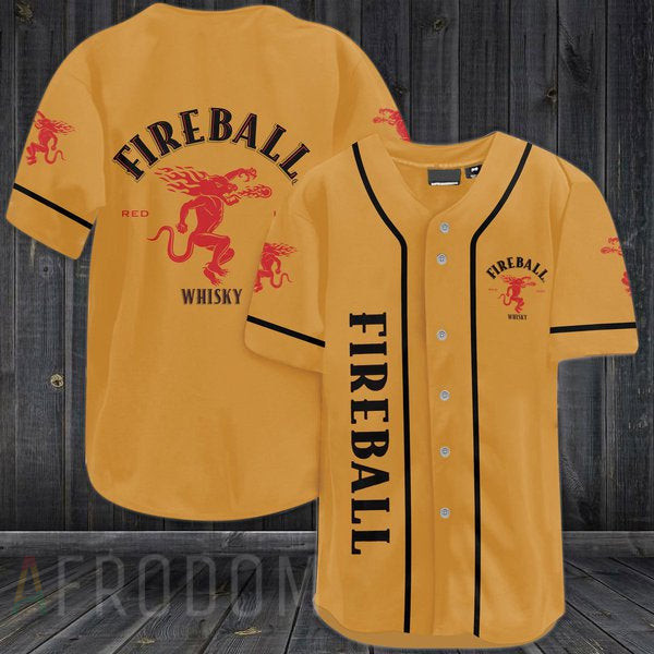 Yellow Fireball Whiskey Baseball Jersey