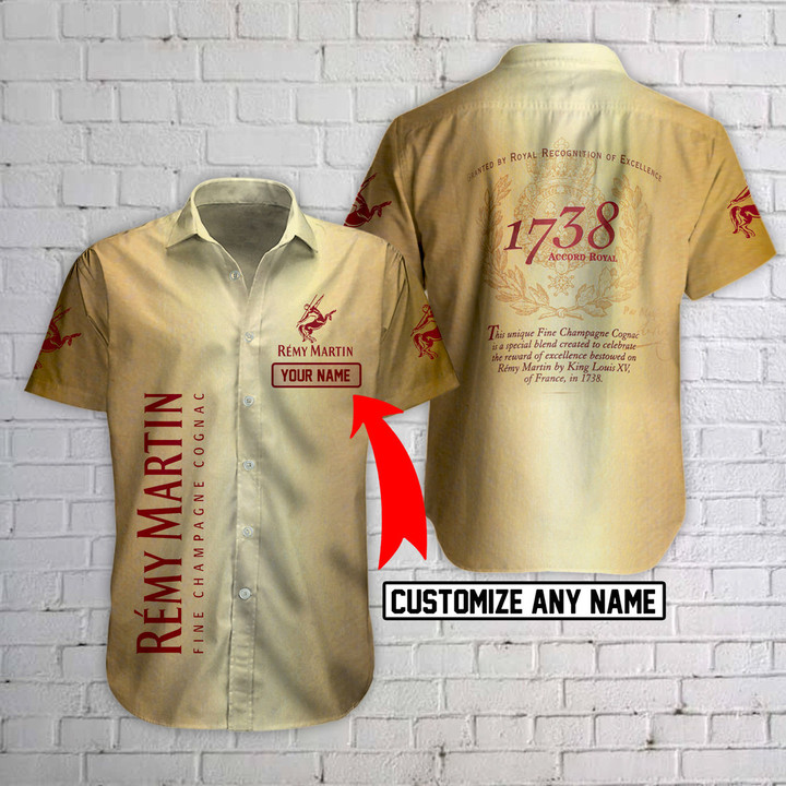 Personalized Remy Martin 1738 Button Shirt