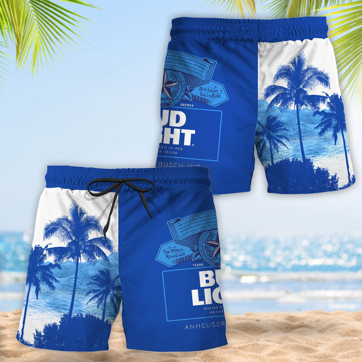 Tropical Palm Tree Bud Light Hawaii Shorts