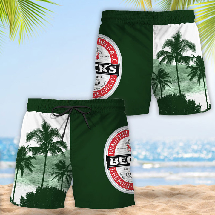 Tropical Palm Tree Beck's Hawaii Shorts