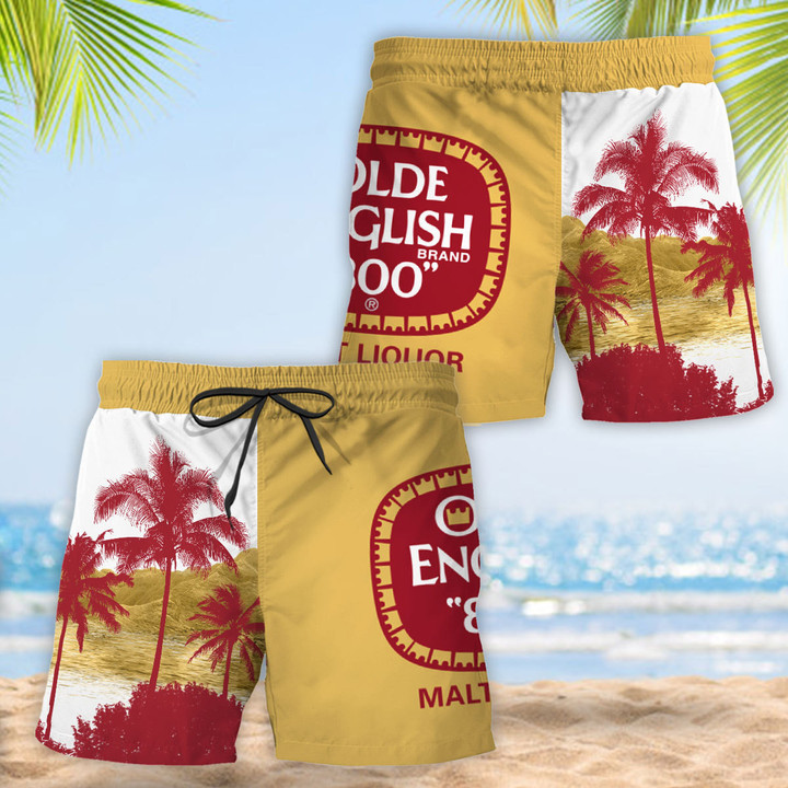 Tropical Palm Tree Olde English 800 Hawaii Shorts