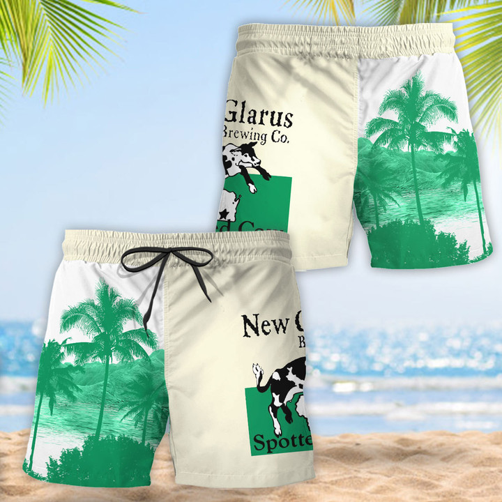 Tropical Palm Tree New Glarus Brewing Hawaii Shorts