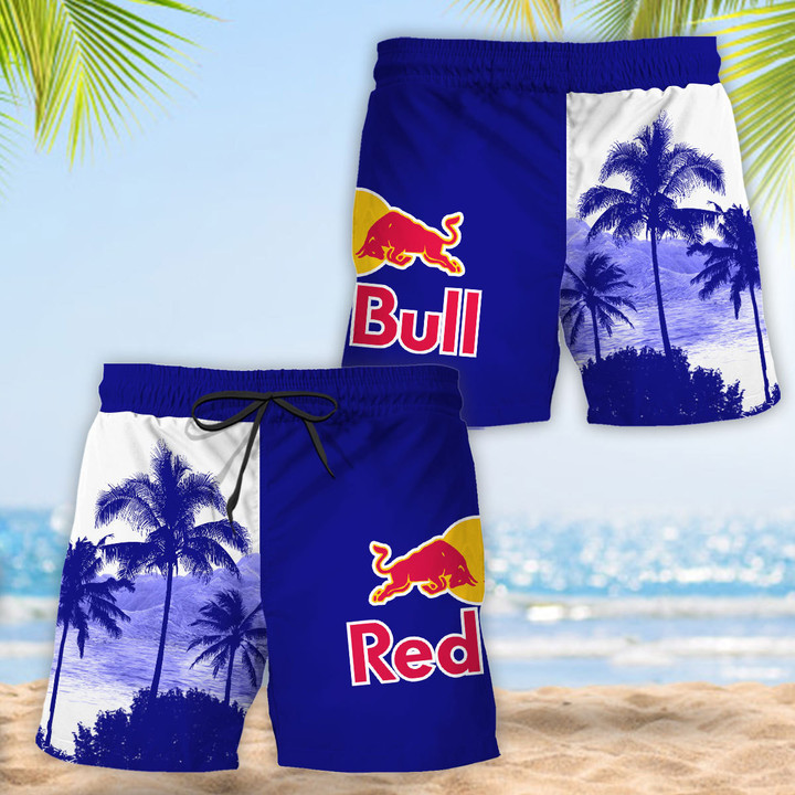 Tropical Palm Tree Red Bull Hawaii Shorts