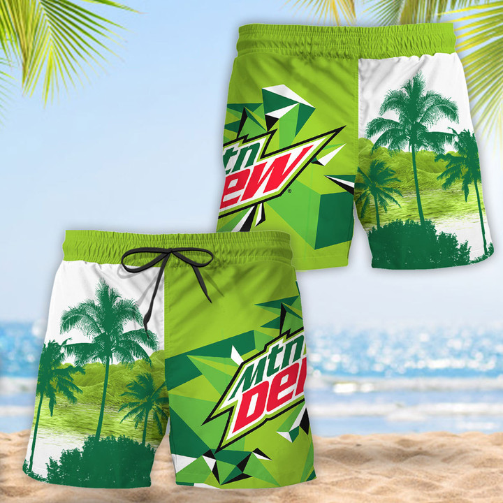 Tropical Palm Tree Mountain Dew Hawaii Shorts