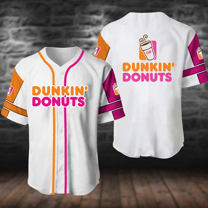 White Dunkin' Donuts Baseball Jersey
