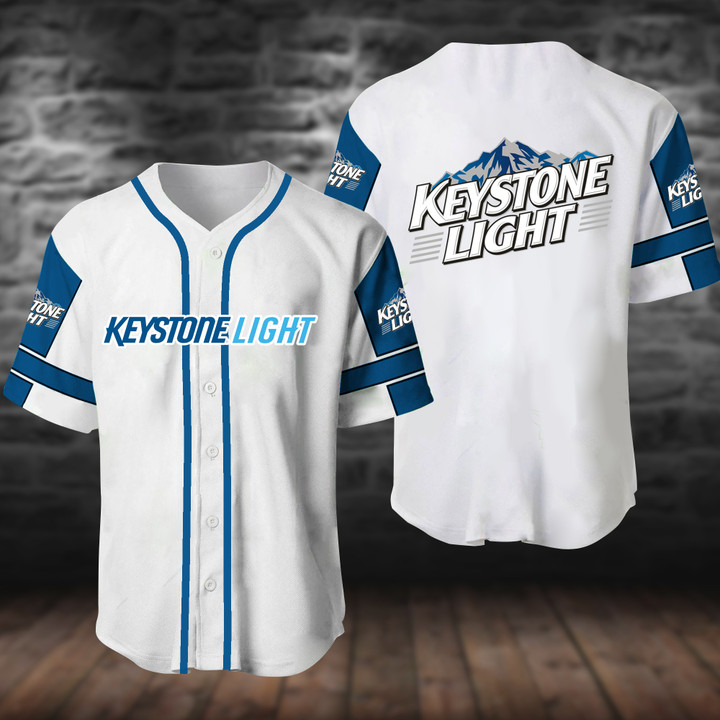 White Keystone Light Baseball Jersey
