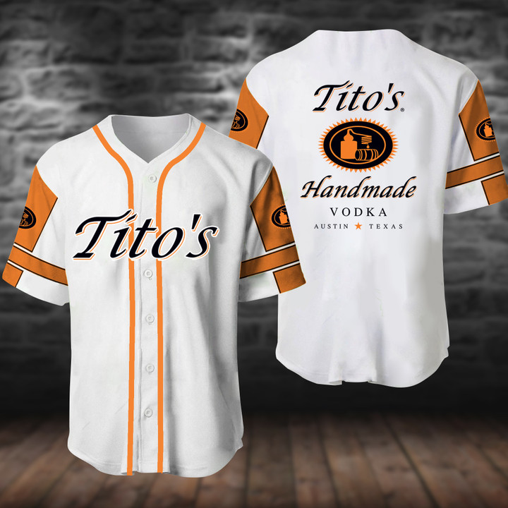 White Tito's Handmade Vodka Baseball Jersey