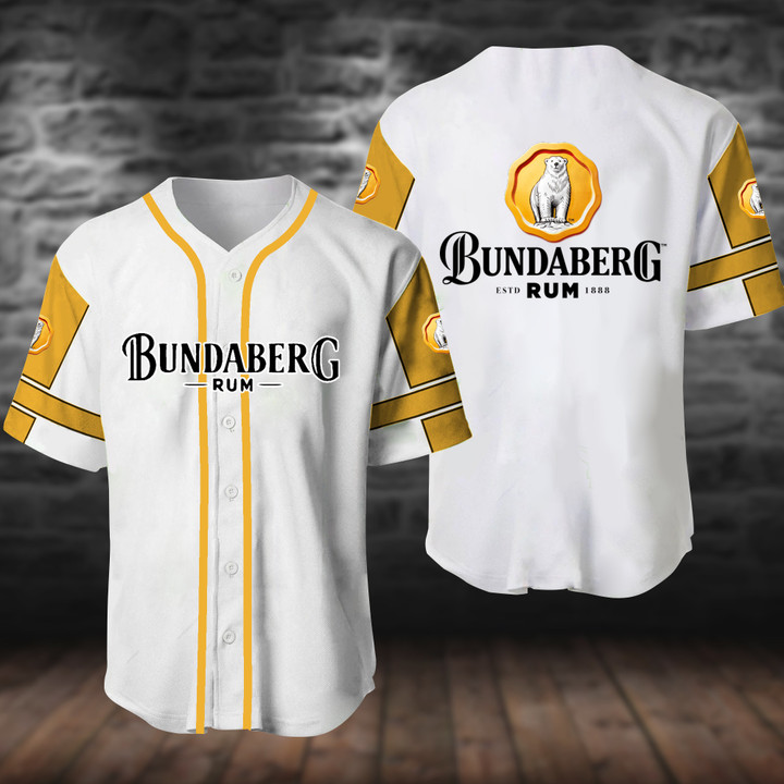 White Bundaberg Rum Baseball Jersey