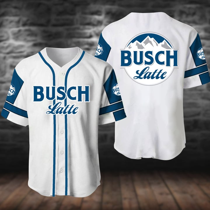 White Busch Latte Baseball Jersey