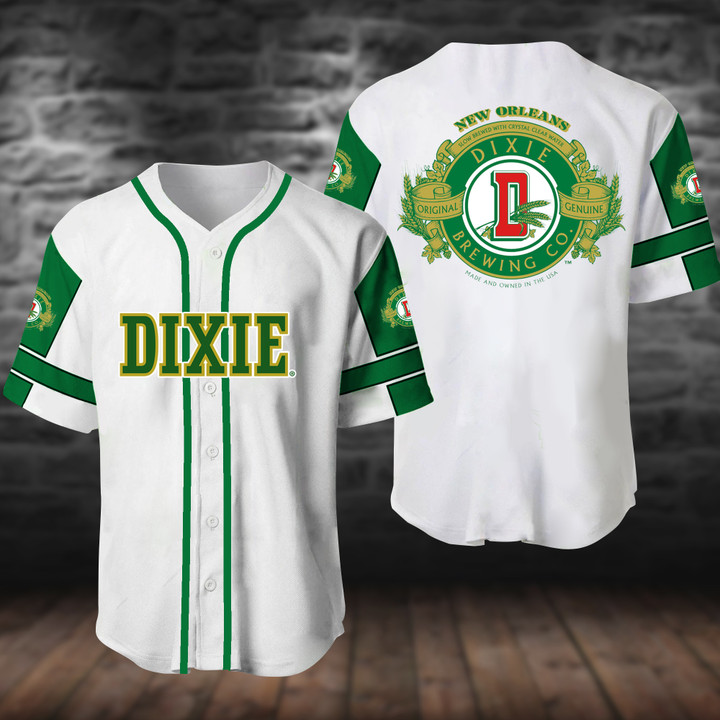 White Dixie Beer Baseball Jersey