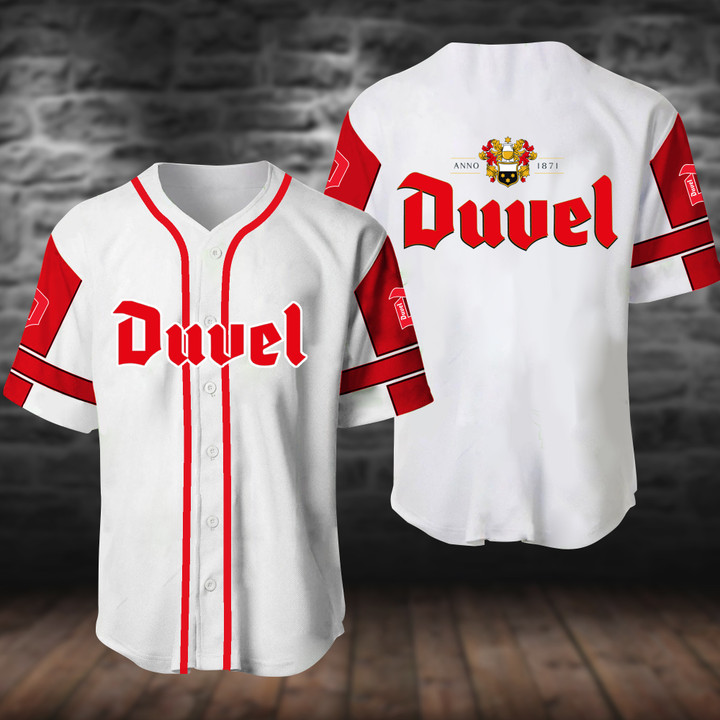White Duvel Beer Baseball Jersey