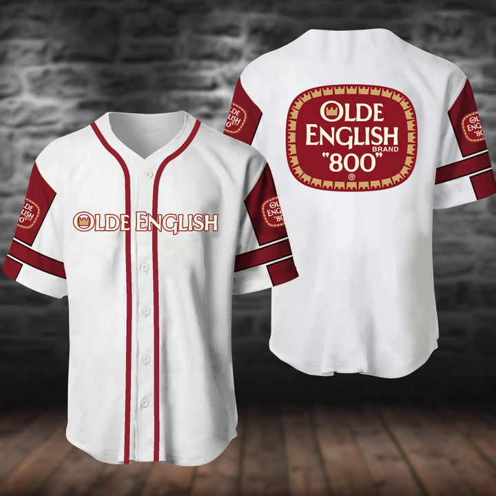 White Olde English 800 Baseball Jersey