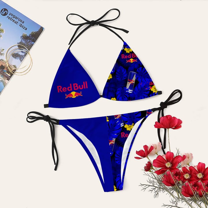 Blue Red Bull Bikini Set Swimsuit Beach