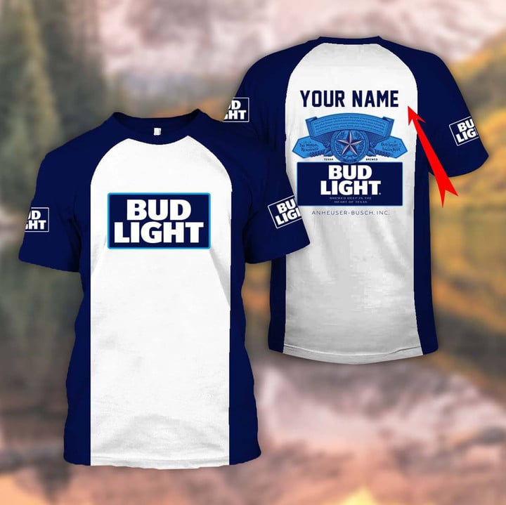 Personalized Blue Bud Light T-shirt