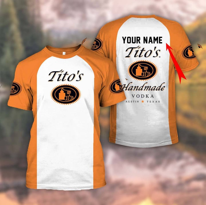 Personalized Orange Tito's Vodka T-shirt