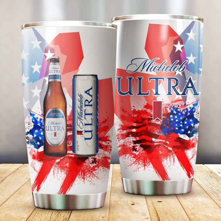 Red White Michelob Ultra Stainless Steel Tumbler 20oz / 600ml