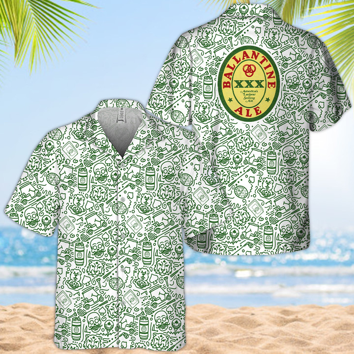 Green Ballantine Ale Hawaii Shirt