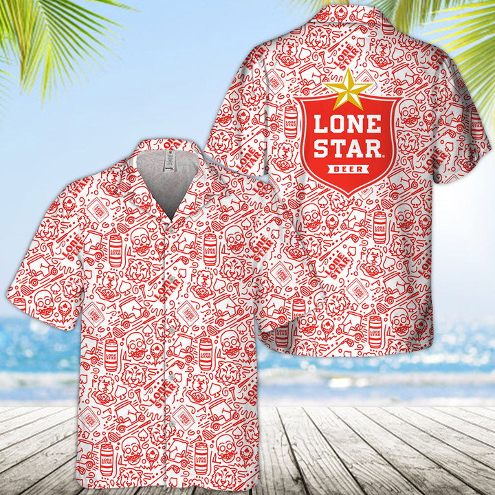 Doodle Art Lone Star Beer Hawaii Shirt