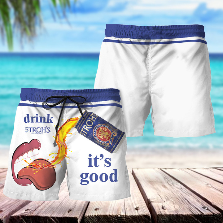Drink Stroh's It's Good Hawaii Shorts