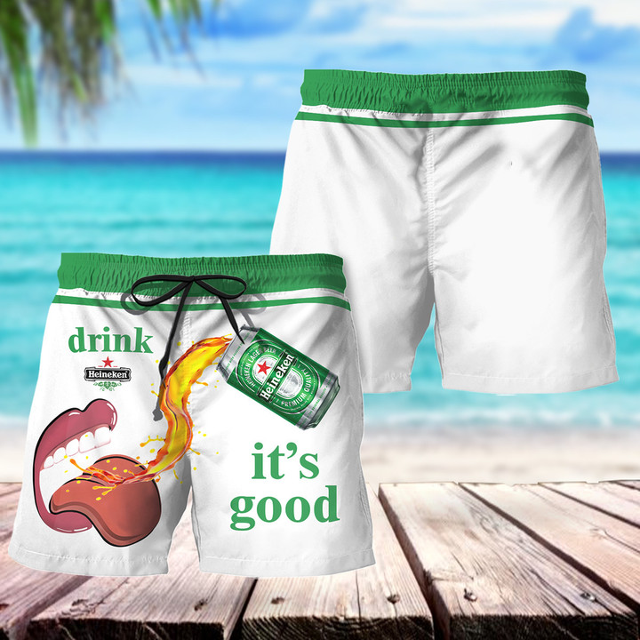 Drink Heineken It's Good Hawaii Shorts