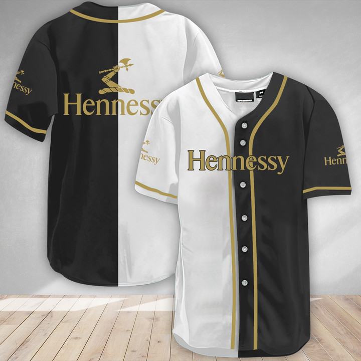Black White Hennessy Baseball Jersey
