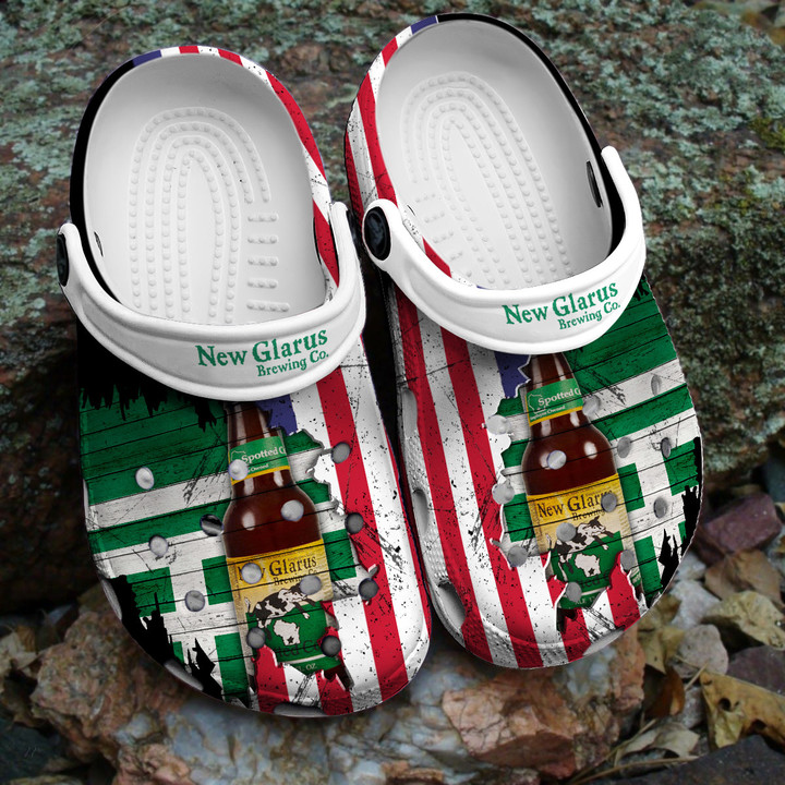 USA Flag New Glarus Spotted Cow Classic Clogs