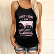 Just a Girl Who Loves Cows Cross Tank Top