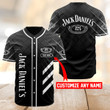 Personalized Black Jack Daniel's Baseball Jersey