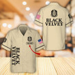 Personalized Multicolor Black Velvet Hawaii Shirt Beige