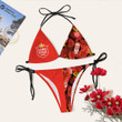 Red Lone Star Beer Bikini Set Swimsuit Beach