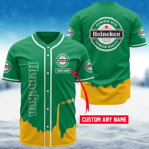Custom Pouring Heineken Baseball Jersey