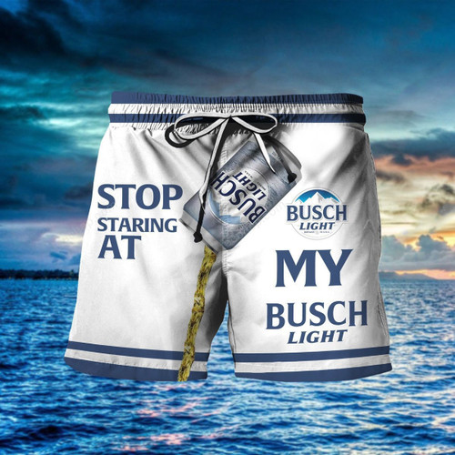 Stop Staring At My Busch Light Swim Trunks