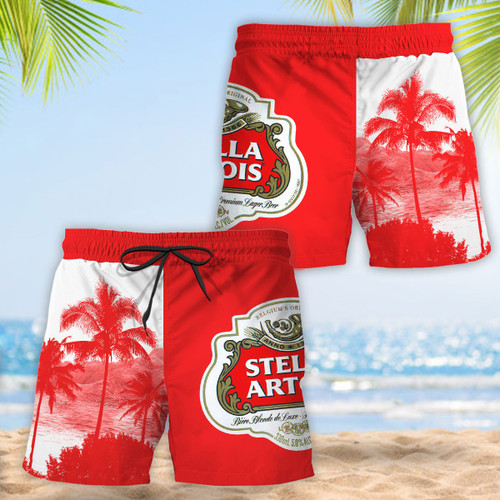 Tropical Palm Tree Stella Artois Swim Trunks