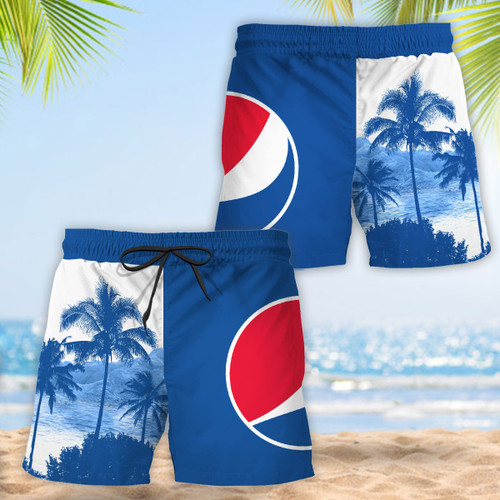 Tropical Palm Tree Pepsi Swim Trunks