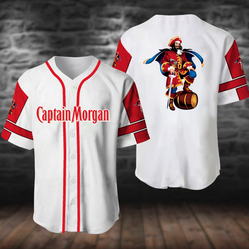 White Captain Morgan Baseball Jersey