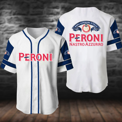 White Peroni Nastro Azzurro Baseball Jersey