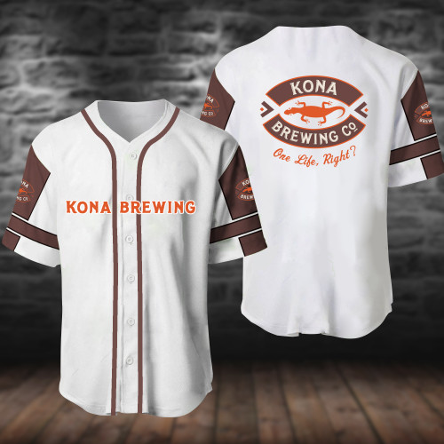 White Kona Brewing Baseball Jersey