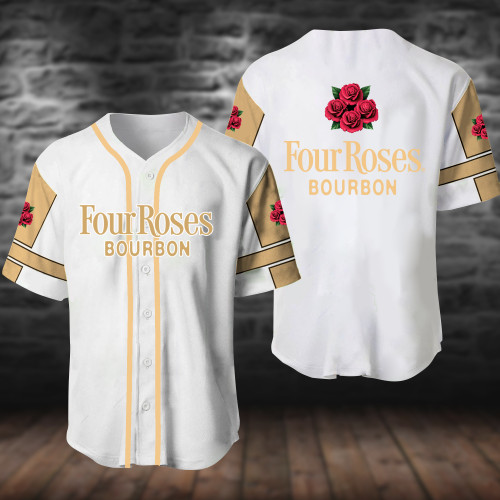 White Four Roses Bourbon Baseball Jersey