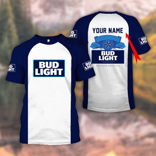 Custom Blue Bud Light T-shirt