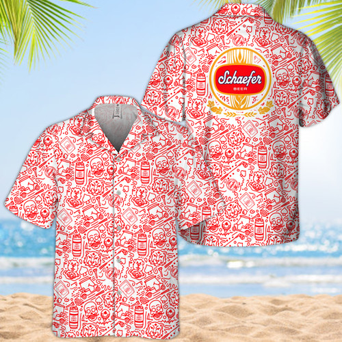 Red Schaefer Beer Hawaiian Shirt