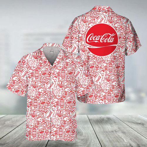 Red Cocacola Hawaiian Shirt