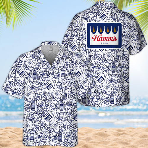 Doodle Art Hamm's Beer Hawaiian Shirt